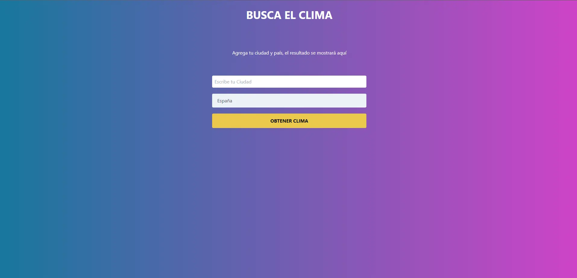 foto aplicacion web busqueda del clima